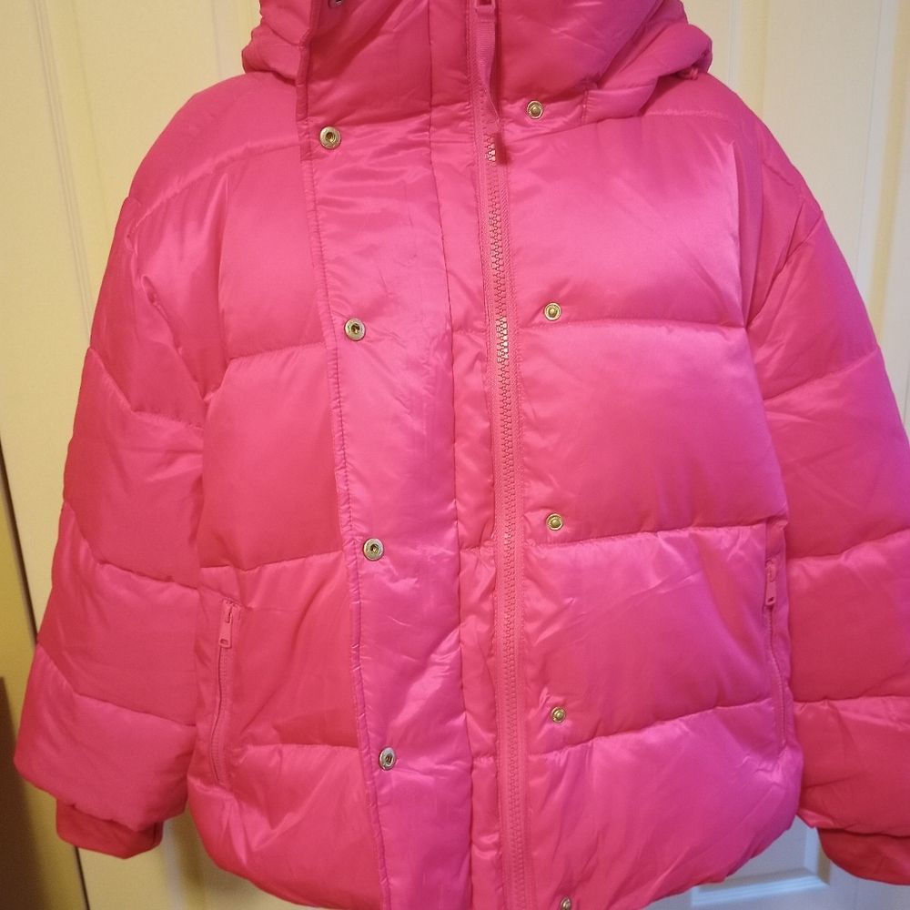 Barbiecore Gap Barbie Pink Recycled Eco-friendly Puffer NWT XXL - Picture 6 of 15